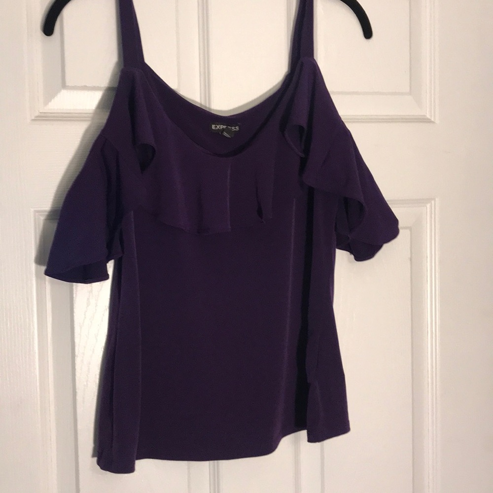 Express flutter detail purple blouse